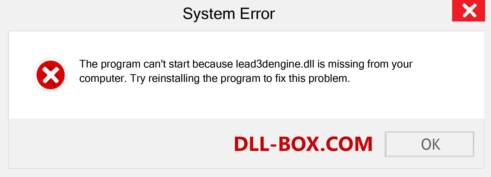  lead3dengine.dll file is missing?. Download for Windows 7, 8, 10 - Fix  lead3dengine dll Missing Error on Windows, photos, images